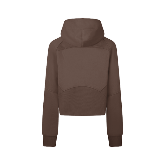 Cropped Zip-Through Plain Hoodie - DALSOMA