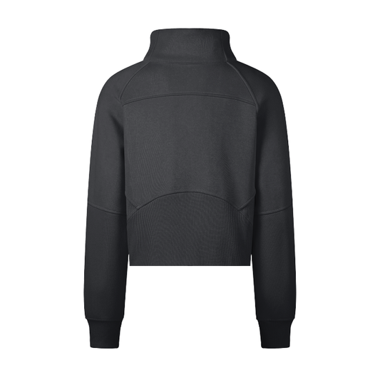 Cropped Half-Zip Plain Sweatshirt - DALSOMA