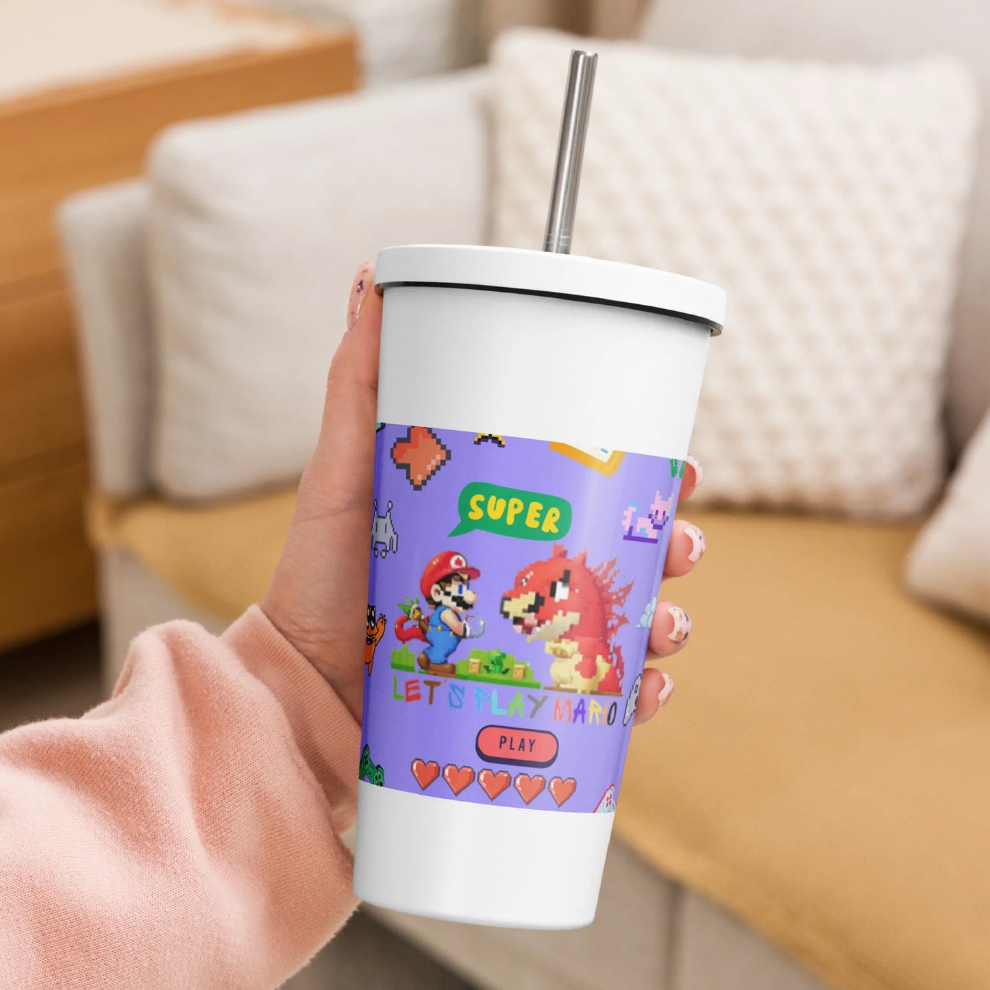 Insulated tumbler with a straw Super Mario 3.0 Collection - DALSOMA