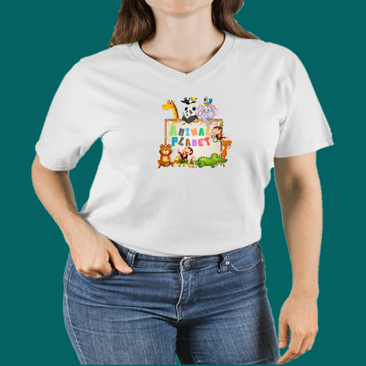Unisex V-Neck T-shirt Animal Planet 1.0 Collection - DALSOMA