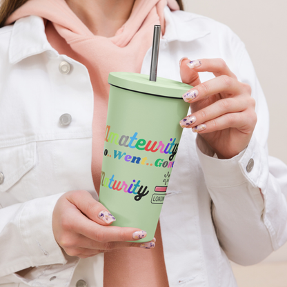 Insulated tumbler with a straw Maturity Rise Collection