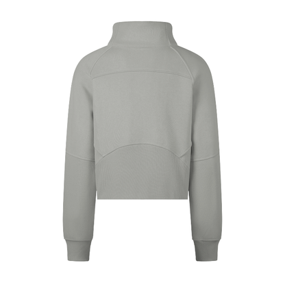 Cropped Half-Zip Plain Sweatshirt