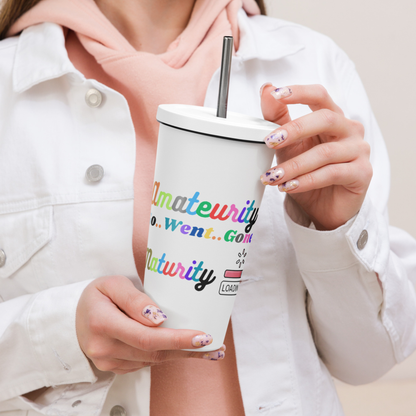 Insulated tumbler with a straw Maturity Rise Collection