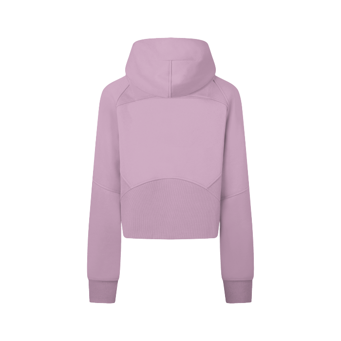 Cropped Zip-Through Plain Hoodie