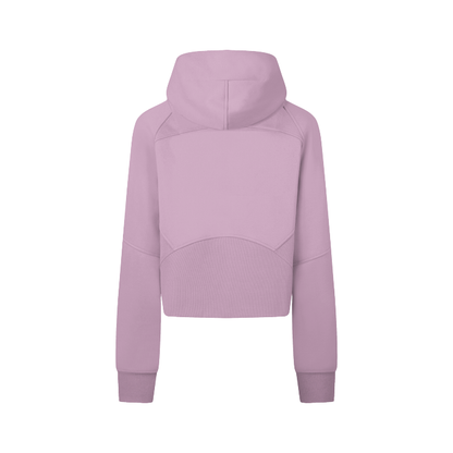 Cropped Zip-Through Plain Hoodie