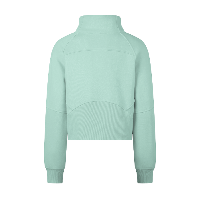 Cropped Half-Zip Plain Sweatshirt