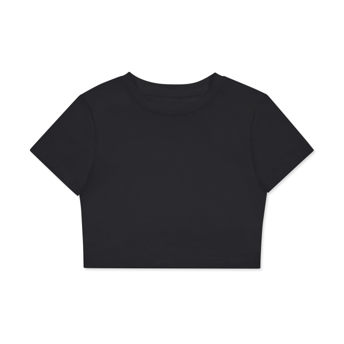 Women's Fitted Crop Plain T-Shirt