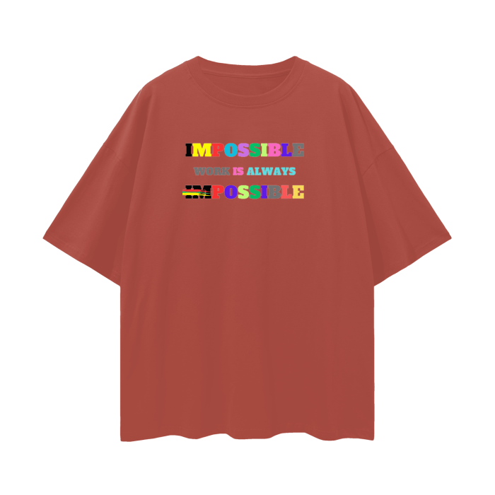 Streetwear Unisex Loose T-shirt Impossible1.0 Edition - DALSOMA