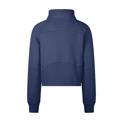 Cropped Half-Zip Plain Sweatshirt