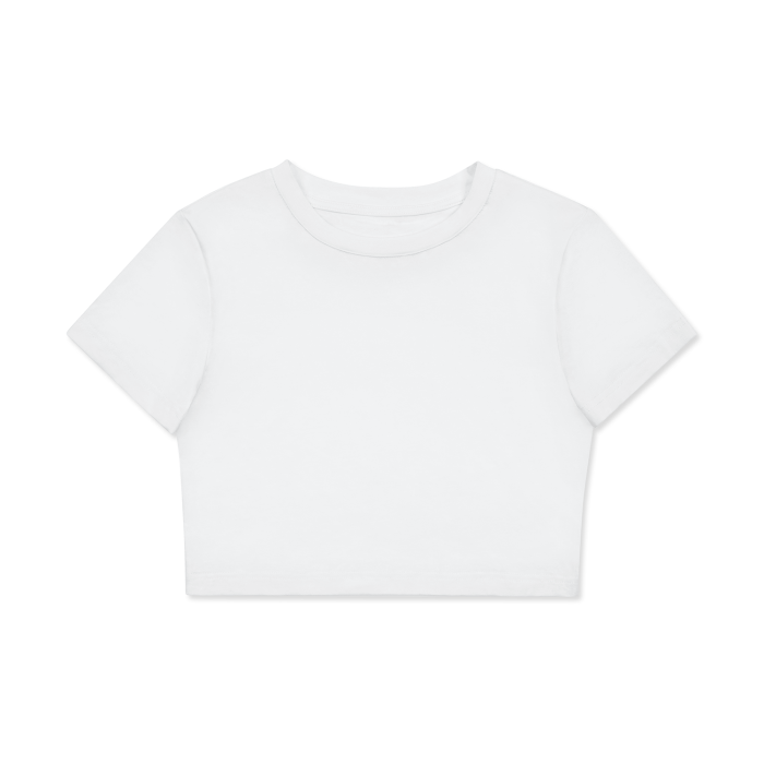 Women's Fitted Crop Plain T-Shirt