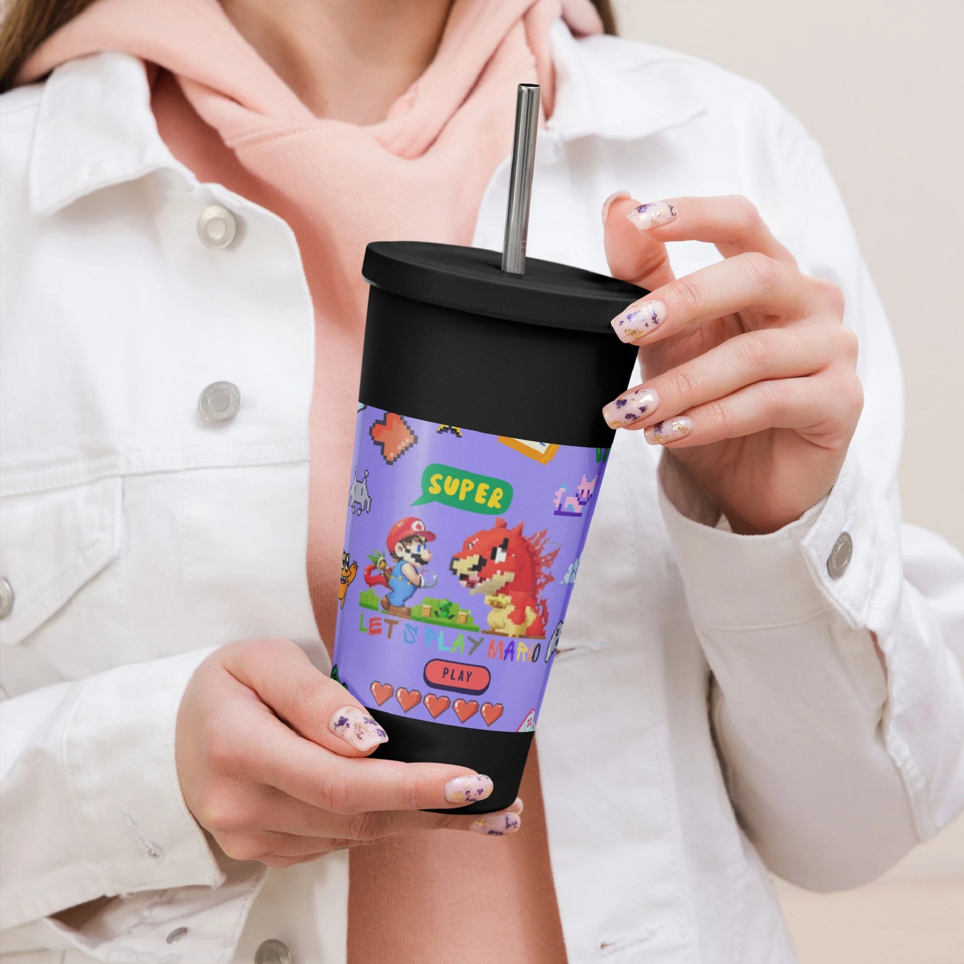 Insulated tumbler with a straw Super Mario 3.0 Collection - DALSOMA