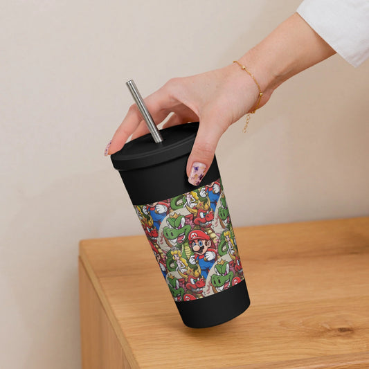 Insulated tumbler with a straw Super Mario 1.0 Collection - DALSOMA