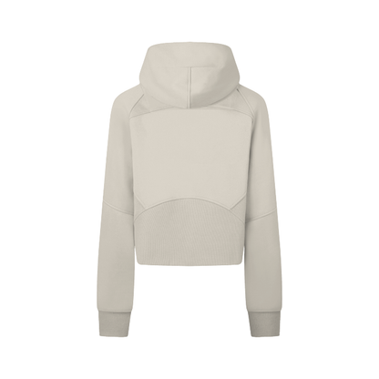 Cropped Zip-Through Plain Hoodie