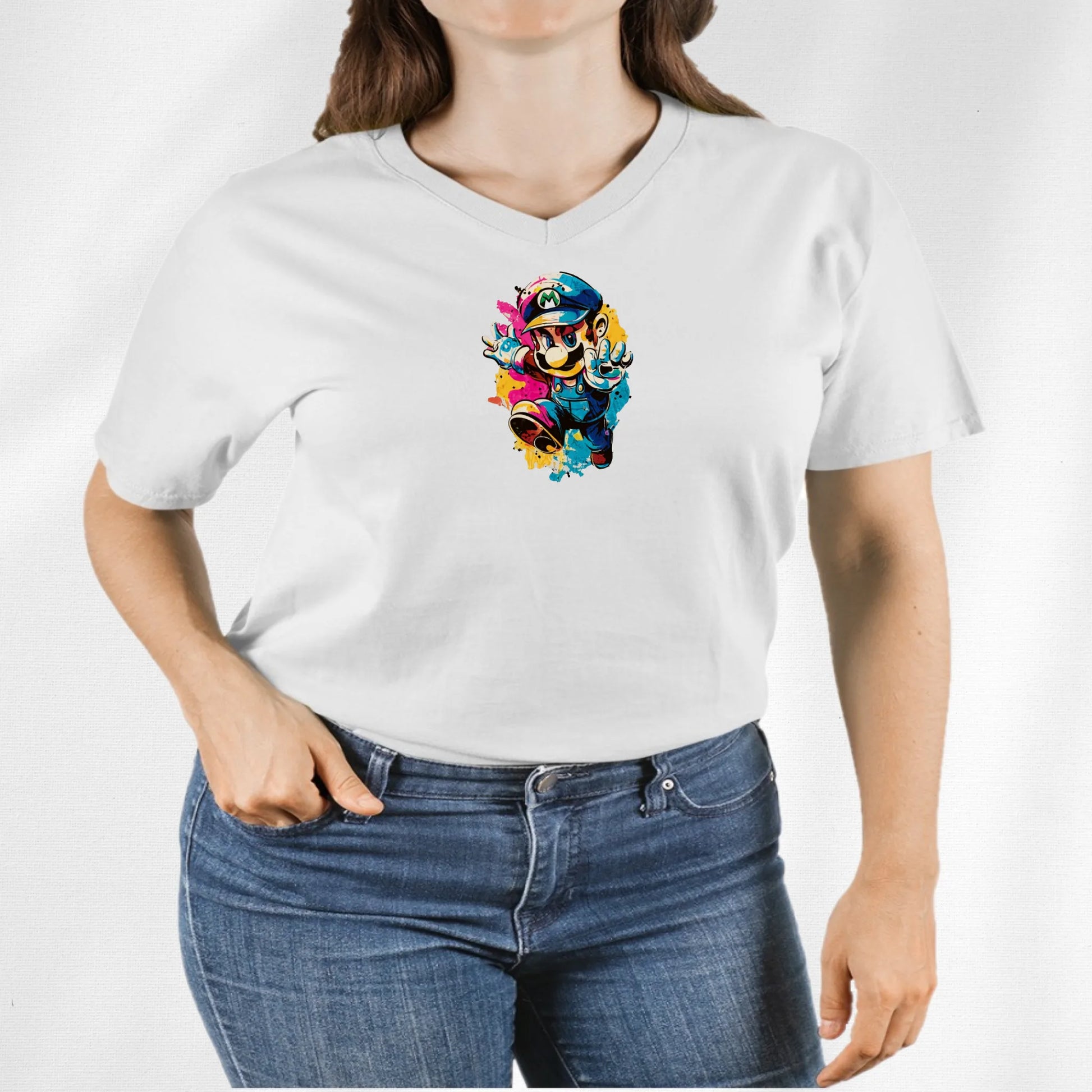 Unisex V-Neck T-shirt Super Mario 2.0 Collection - DALSOMA