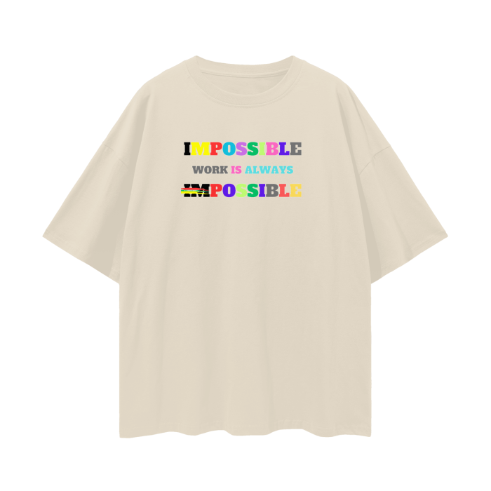 Streetwear Unisex Loose T-shirt Impossible1.0 Edition - DALSOMA