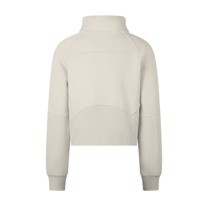 Cropped Half-Zip Plain Sweatshirt