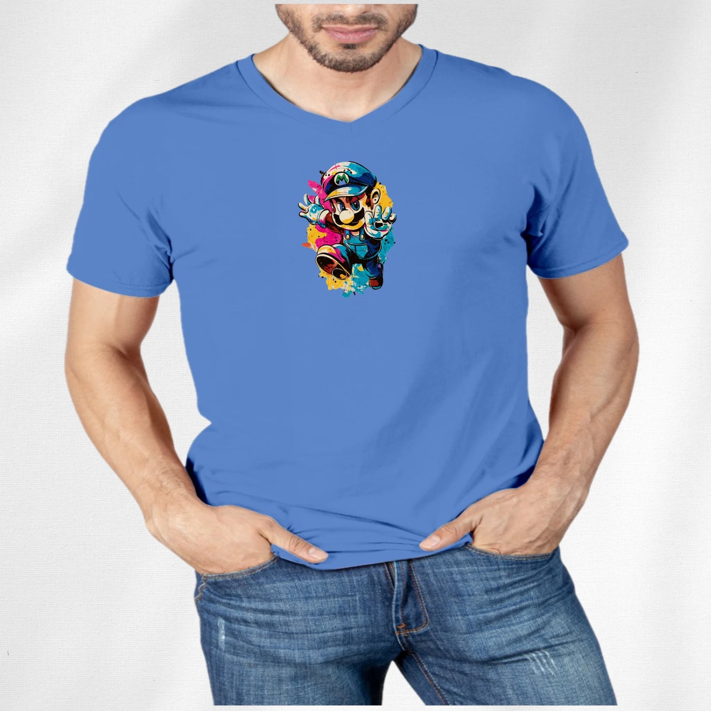 Unisex V-Neck T-shirt Super Mario 2.0 Collection - DALSOMA