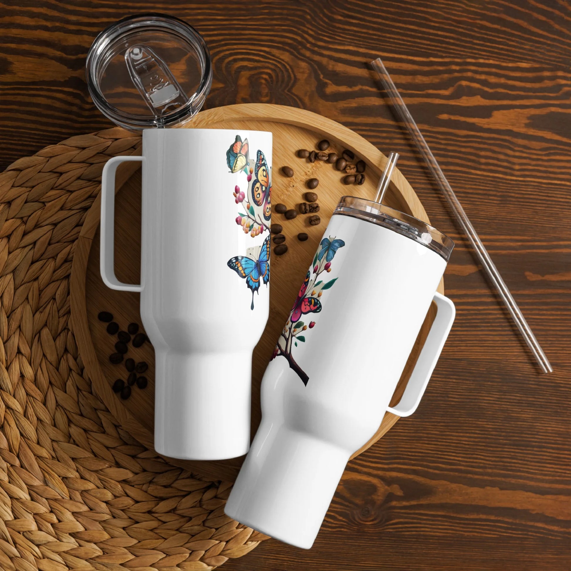 Travel mug with a handle Butterlfy 1.0 Collection - DALSOMA