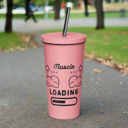 Insulated tumbler with a straw Fitness 1.0 Edition - DALSOMA