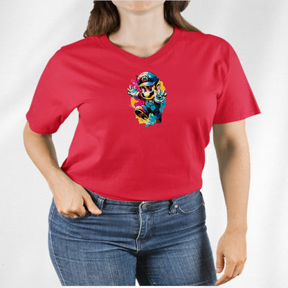 Unisex V-Neck T-shirt Super Mario 2.0 Collection - DALSOMA