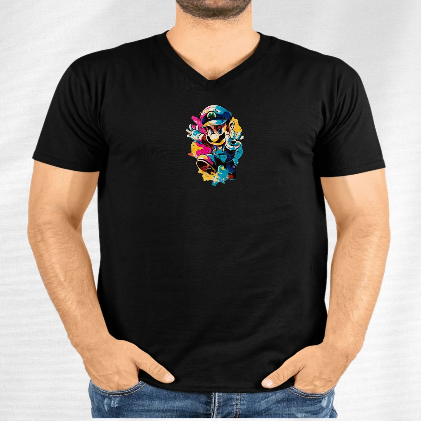 Unisex V-Neck T-shirt Super Mario 2.0 Collection - DALSOMA