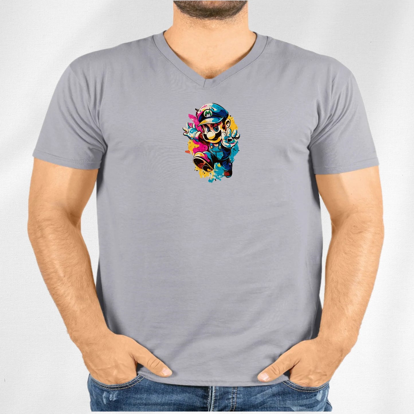 Unisex V-Neck T-shirt Super Mario 2.0 Collection - DALSOMA