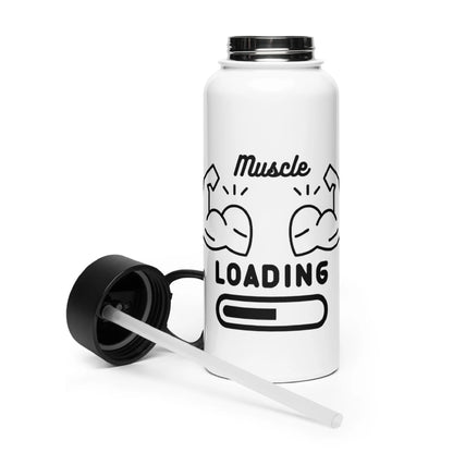 Stainless steel water bottle with a straw lid Fitness 1.0 Edition - DALSOMA