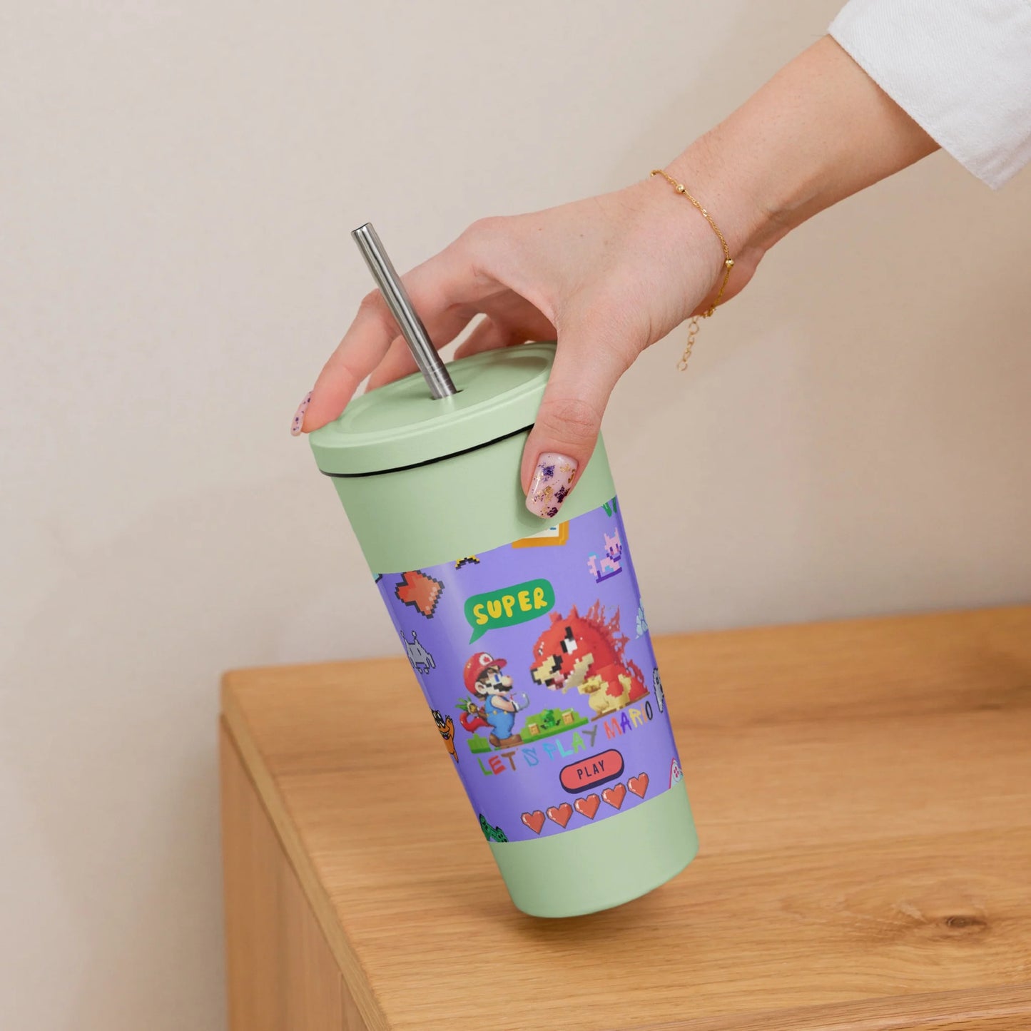 Insulated tumbler with a straw Super Mario 3.0 Collection - DALSOMA