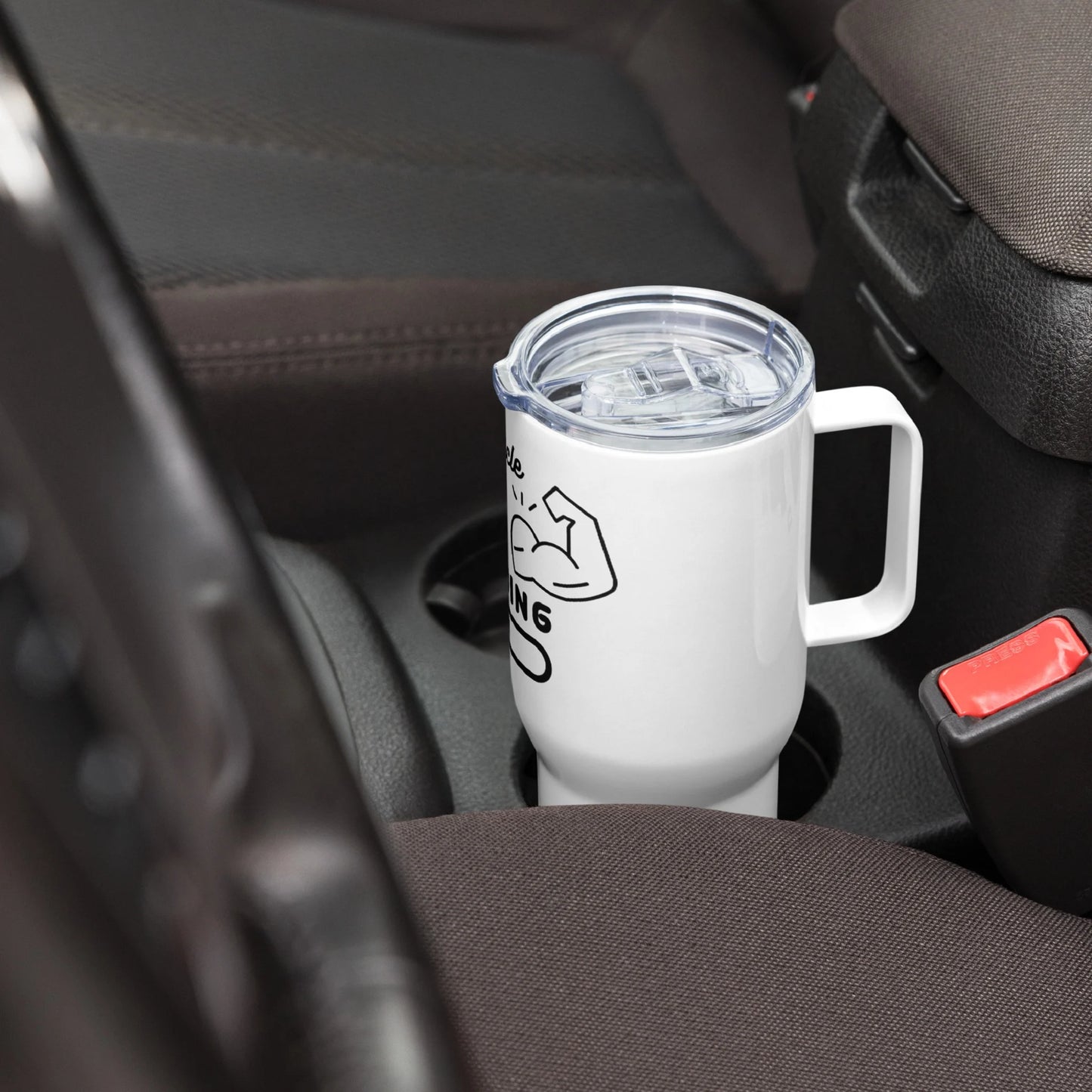 Travel mug with a handle Fitness 1.0 Edition - DALSOMA