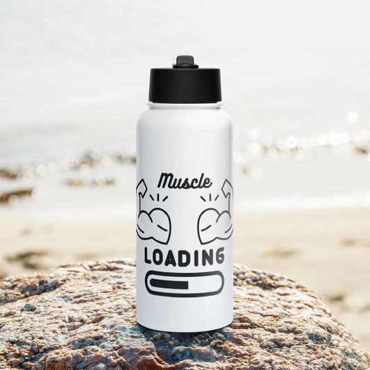 Stainless steel water bottle with a straw lid Fitness 1.0 Edition - DALSOMA