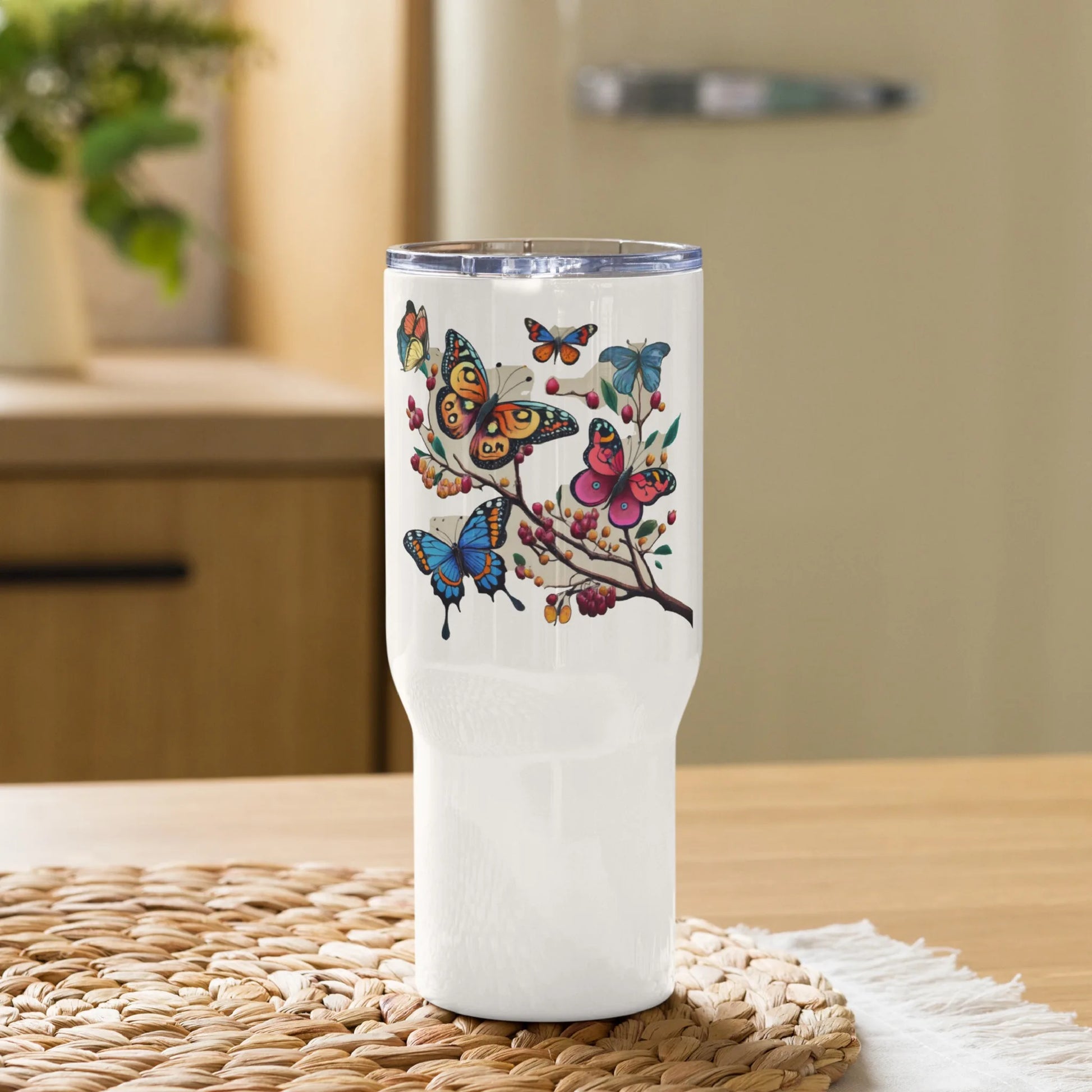 Travel mug with a handle Butterlfy 1.0 Collection - DALSOMA