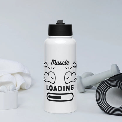 Stainless steel water bottle with a straw lid Fitness 1.0 Edition - DALSOMA