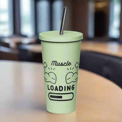 Insulated tumbler with a straw Fitness 1.0 Edition - DALSOMA