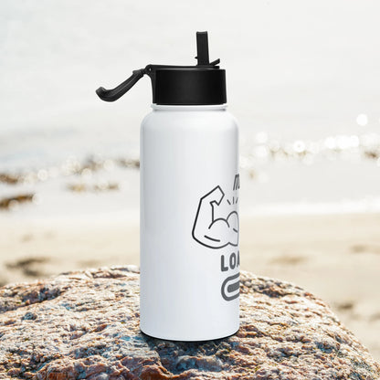 Stainless steel water bottle with a straw lid Fitness 1.0 Edition - DALSOMA
