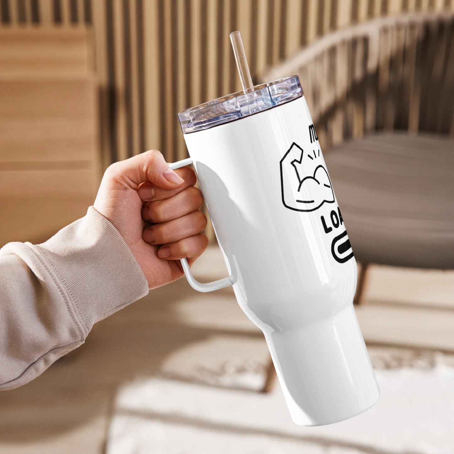 Travel mug with a handle Fitness 1.0 Edition - DALSOMA