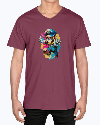 Unisex V-Neck T-shirt Super Mario 2.0 Collection - DALSOMA