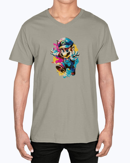 Unisex V-Neck T-shirt Super Mario 2.0 Collection - DALSOMA