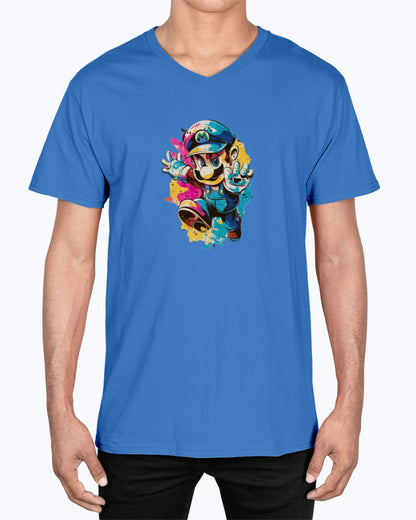 Unisex V-Neck T-shirt Super Mario 2.0 Collection - DALSOMA