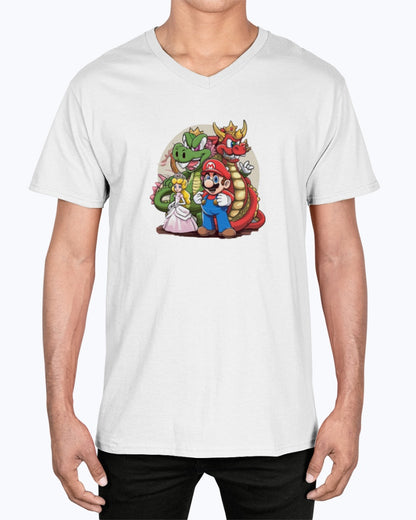 Unisex V-Neck T-shirt Super Mario 1.0 Collection - DALSOMA