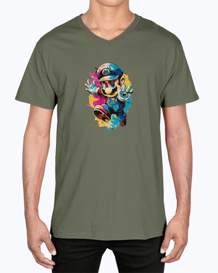 Unisex V-Neck T-shirt Super Mario 2.0 Collection - DALSOMA
