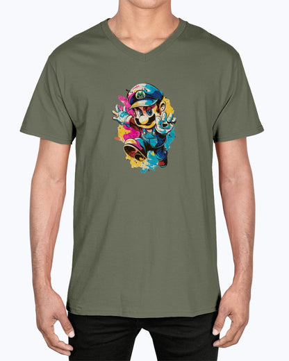 Unisex V-Neck T-shirt Super Mario 2.0 Collection - DALSOMA
