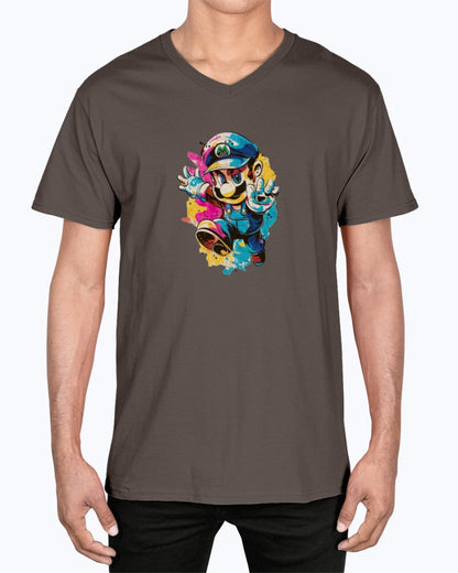 Unisex V-Neck T-shirt Super Mario 2.0 Collection - DALSOMA