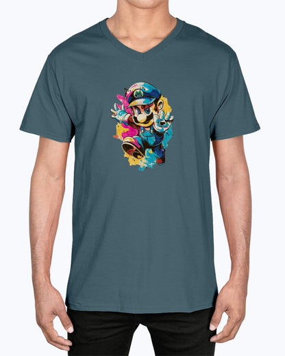 Unisex V-Neck T-shirt Super Mario 2.0 Collection - DALSOMA