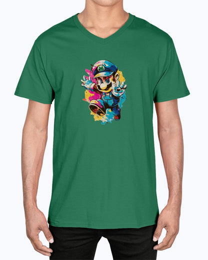 Unisex V-Neck T-shirt Super Mario 2.0 Collection - DALSOMA