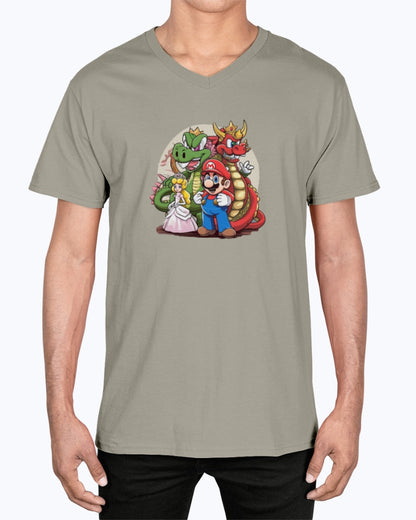 Unisex V-Neck T-shirt Super Mario 1.0 Collection - DALSOMA