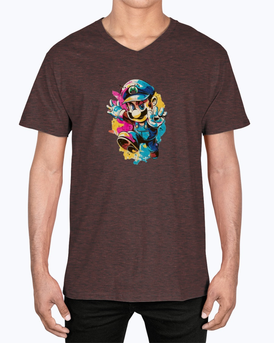 Unisex V-Neck T-shirt Super Mario 2.0 Collection - DALSOMA