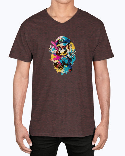 Unisex V-Neck T-shirt Super Mario 2.0 Collection - DALSOMA