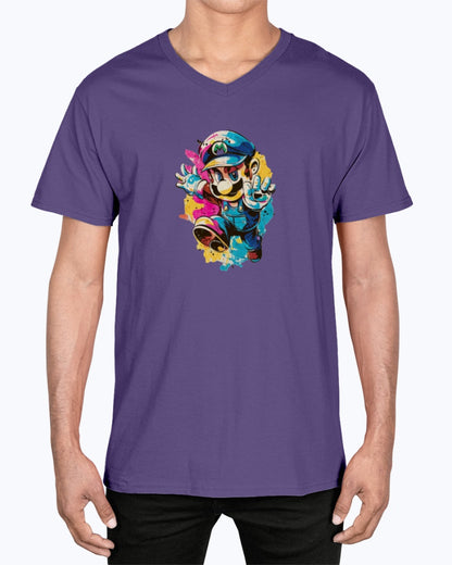 Unisex V-Neck T-shirt Super Mario 2.0 Collection - DALSOMA