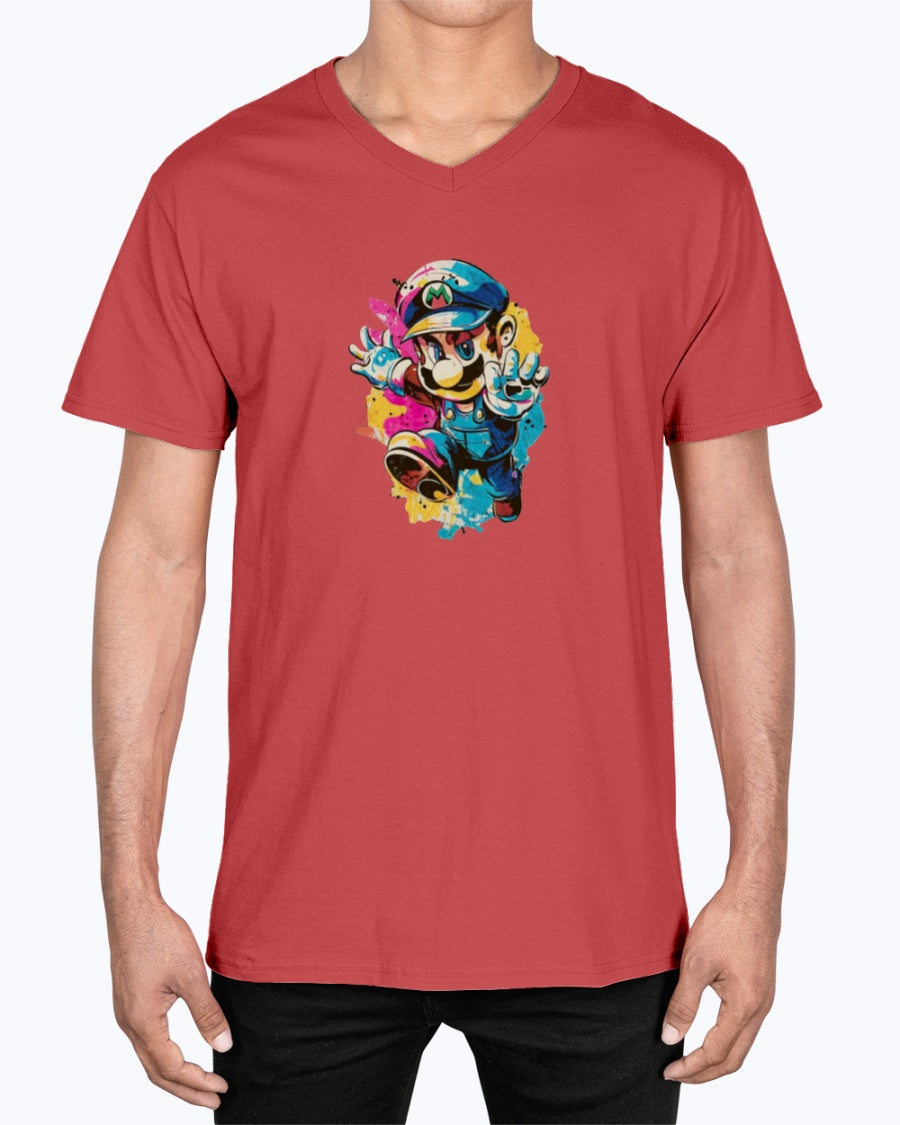 Unisex V-Neck T-shirt Super Mario 2.0 Collection - DALSOMA