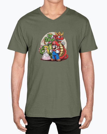 Unisex V-Neck T-shirt Super Mario 1.0 Collection - DALSOMA